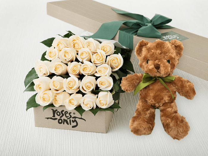 rose teddy bear gift box