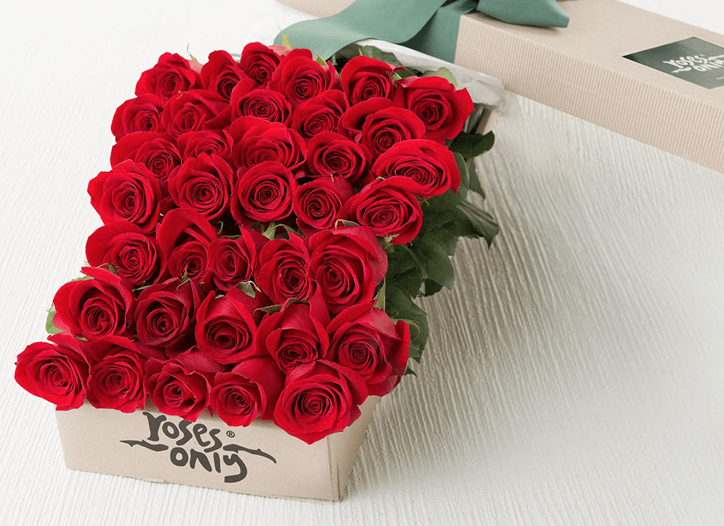 Valentine Flowers 36 Red Roses Gift Box